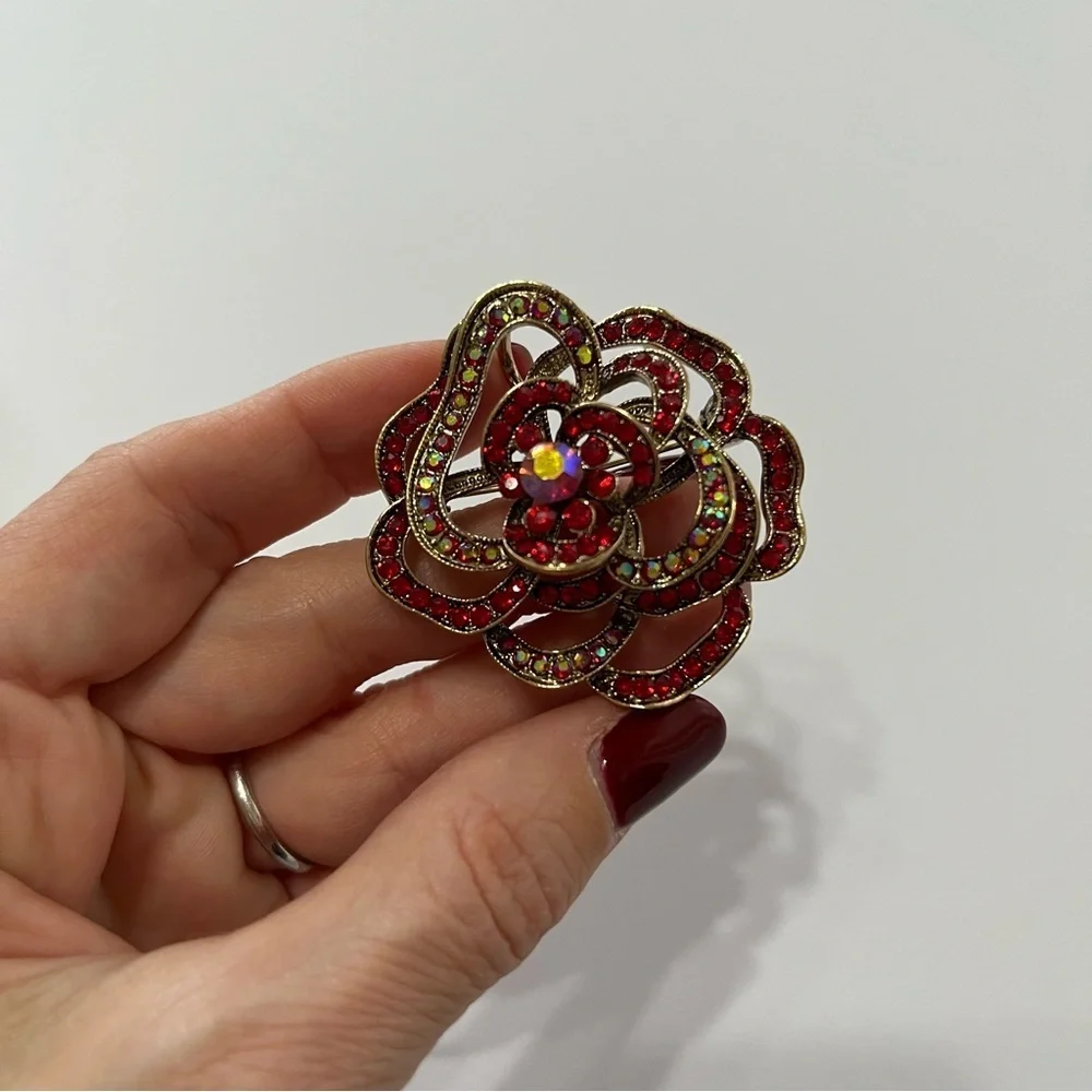 Betsey Johnson Red Rose Brooch NWT